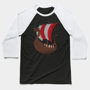 Viking Ship red Baseball T-Shirt